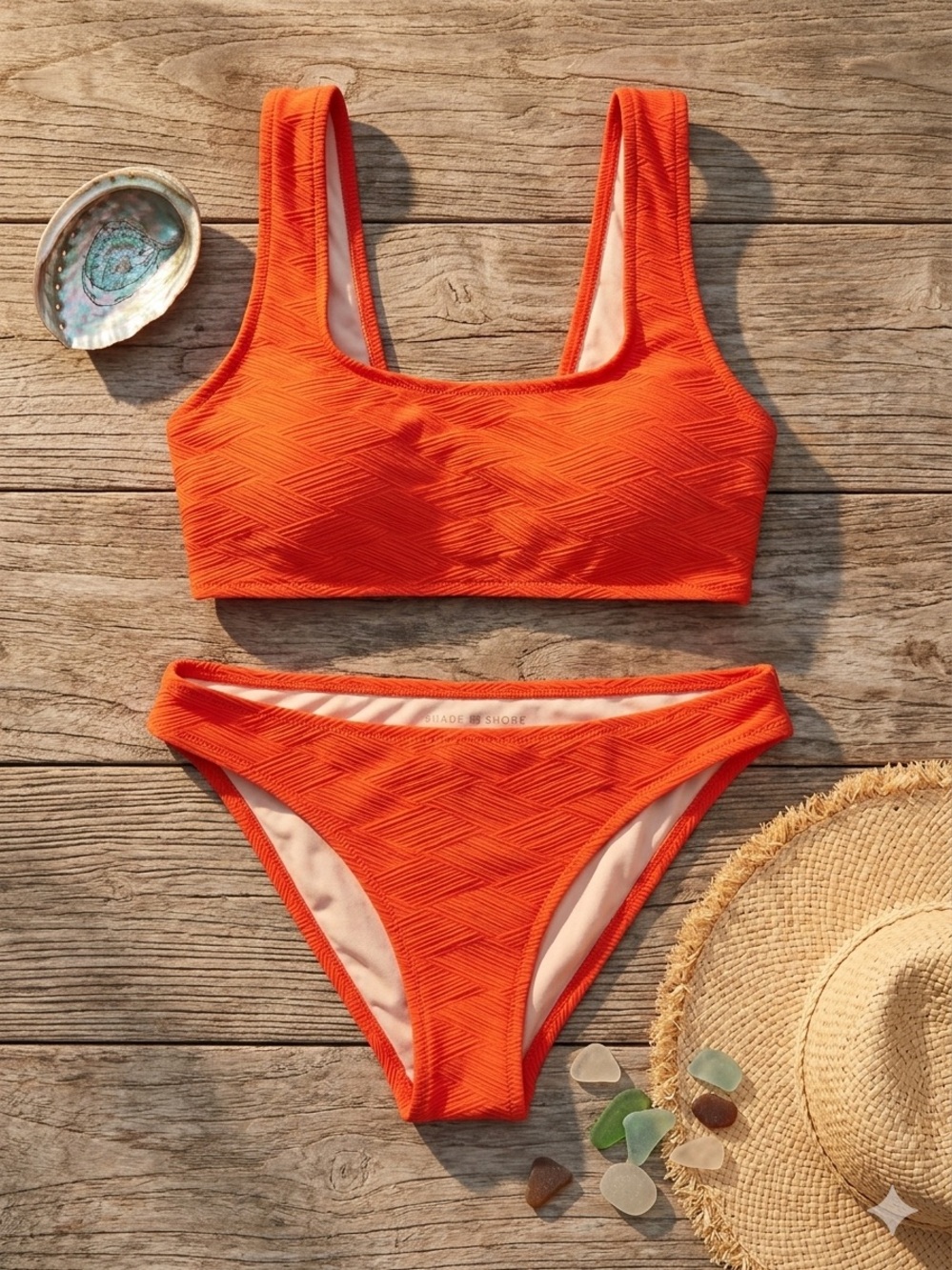 Shade & Shore Orange Scoop Bikini Set - Picture 2 of 5